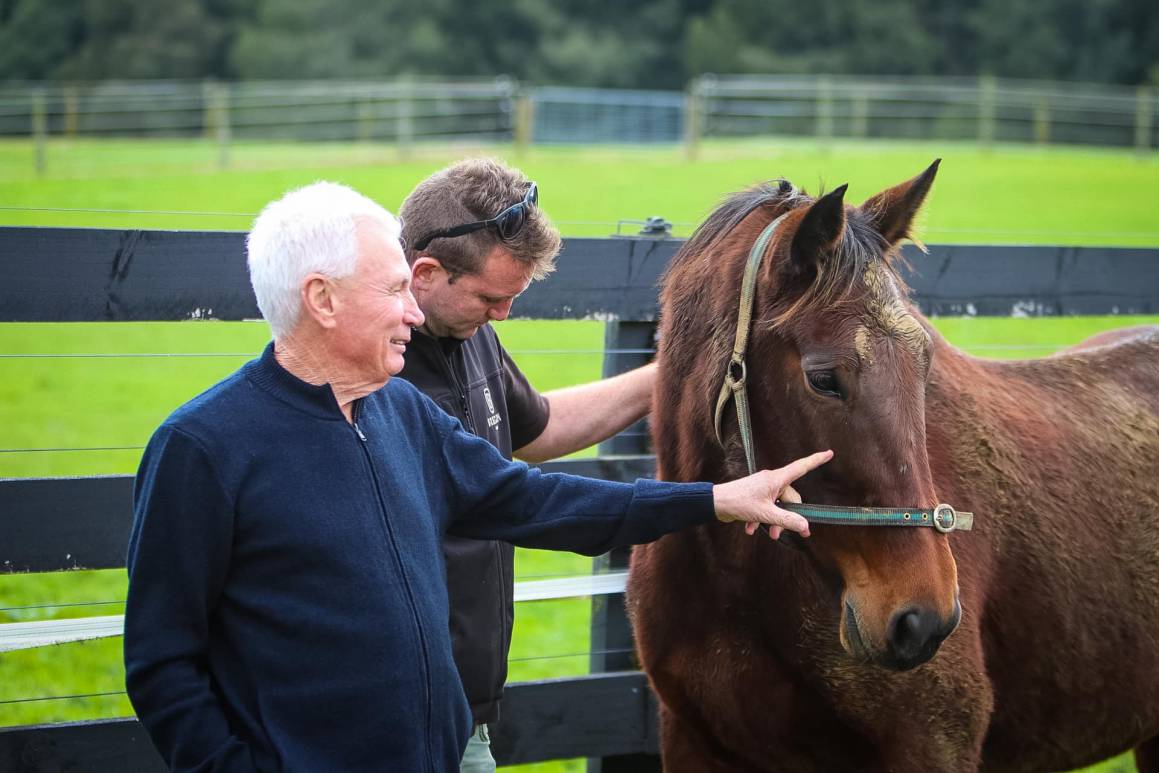 King of Swing co-owner Gary Hall Snr with his dam Twist and Twirl